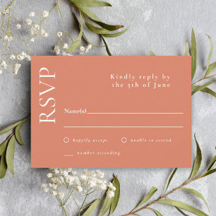 Simple Minimal Citrus Orange Wedding RSVP Card