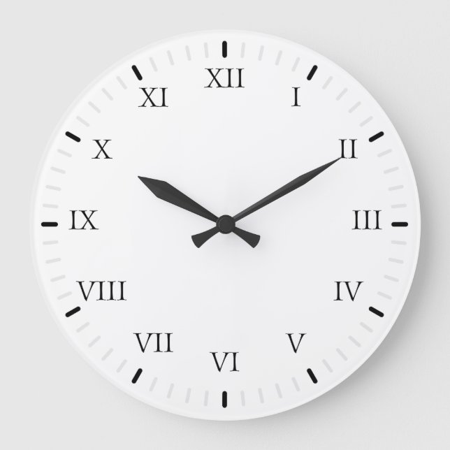 Simple Minimal Classic Roman Numeral Large Clock (Front)