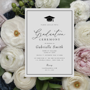 simple minimal college graduation ceremony invitation