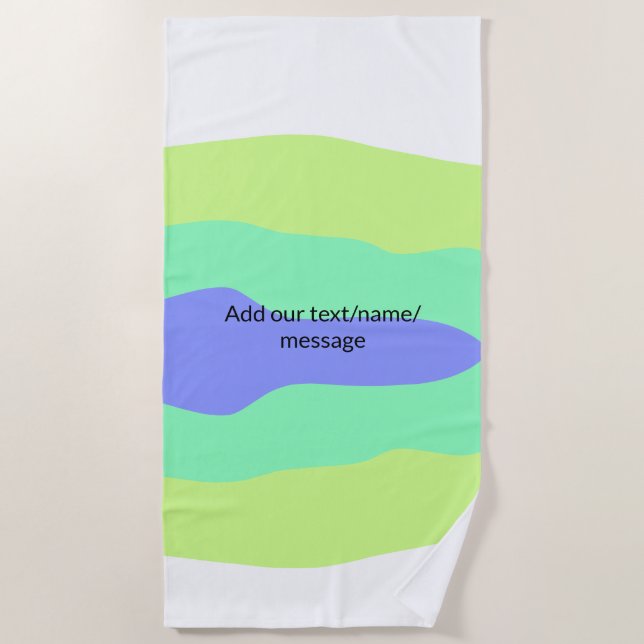 Simple minimal colourful abstract add your text ce beach towel (Front)