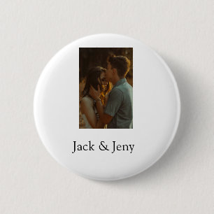 Simple minimal colourful add  name photo text cust 6 cm round badge