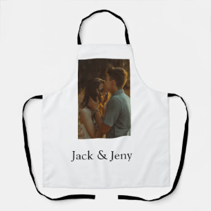 Simple minimal colourful add name photo text cust apron