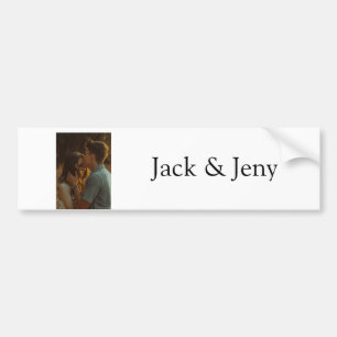 Simple minimal colourful add name photo text cust bumper sticker