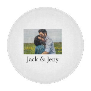 Simple minimal colourful add name photo text cust cutting board