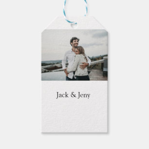 Simple minimal colourful add name photo text cust gift tags