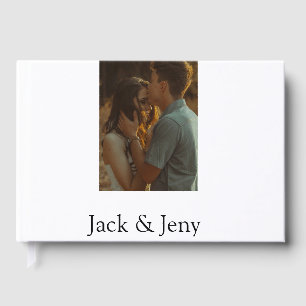 Simple minimal colourful add  name photo text cust guest book