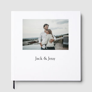 Simple minimal colourful add name photo text cust guest book