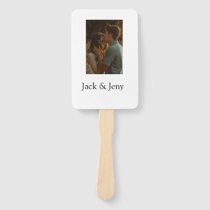 Simple minimal colourful add  name photo text cust hand fan