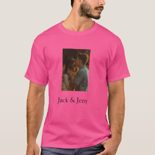 Simple minimal colourful add  name photo text cust T-Shirt