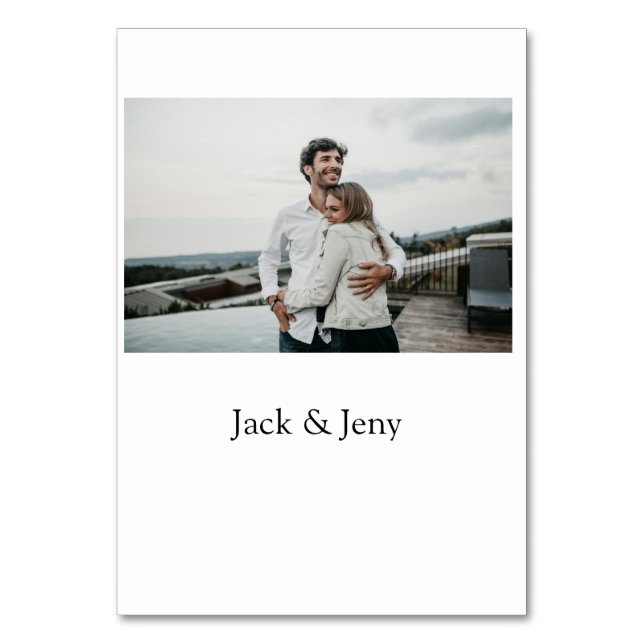 Simple minimal colourful add  name photo text cust table number (Front)