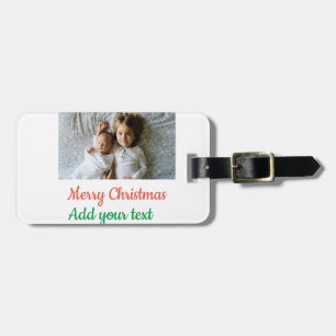 Simple minimal colourful add your name text image luggage tag