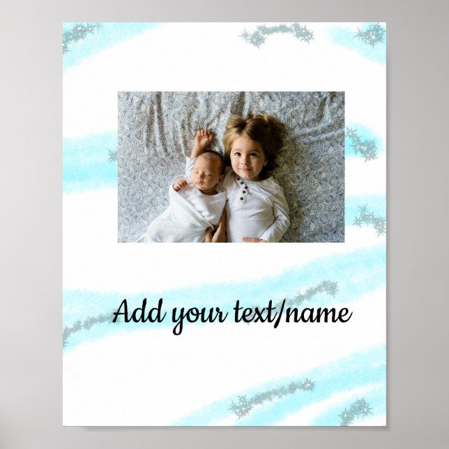 Simple minimal colourful add your name text image poster (Front)