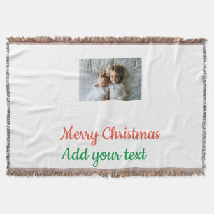 Simple minimal colourful add your name text image throw blanket