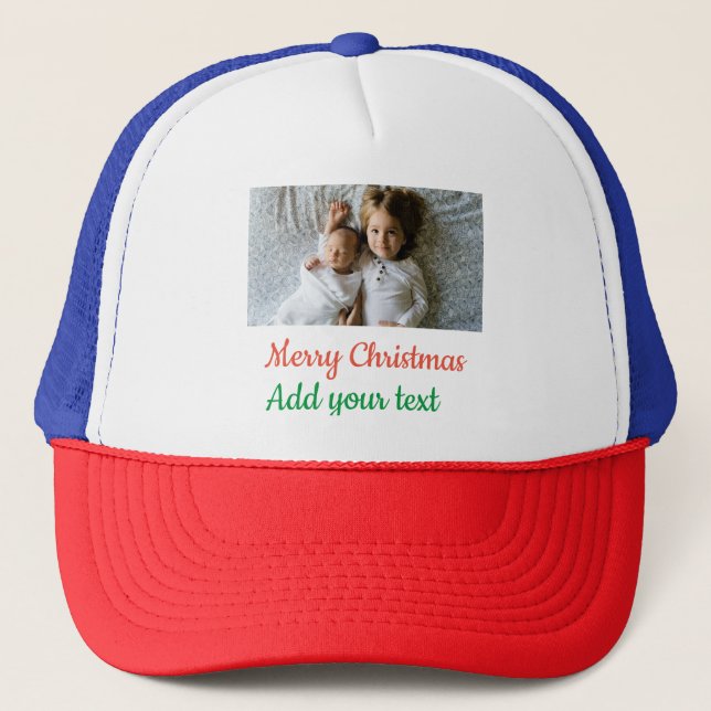 Simple minimal colourful add your name text image trucker hat (Front)