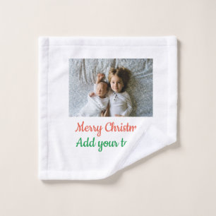Simple minimal colourful add your name text image wash cloth