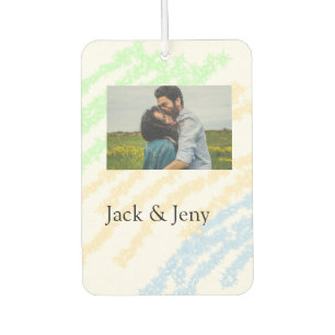 Simple minimal colourful glitter add name photo im car air freshener