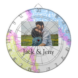 Simple minimal colourful glitter add name photo im dartboard
