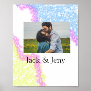 Simple minimal colourful glitter add name photo im poster