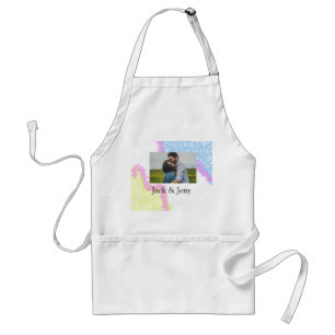 Simple minimal colourful glitter add name photo im standard apron