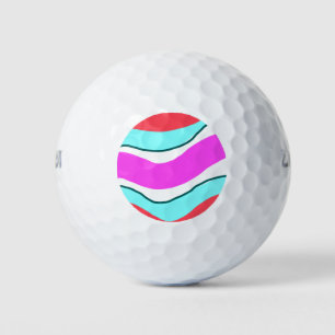 simple minimal colourful red custom personalised t golf balls