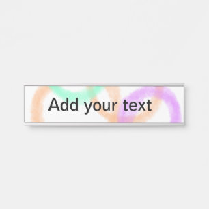 Simple minimal colourful watercolor circle balls door sign