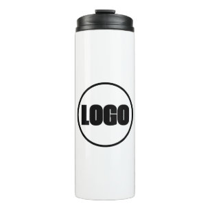 Simple Minimal Company Promotion Black White Logo Thermal Tumbler