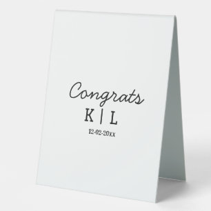 Simple minimal congrats add letters monogram date