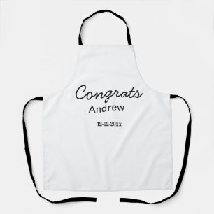 Simple minimal congrats add name date year graduat apron