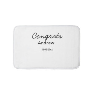 Simple minimal congrats add name date year graduat bath mat