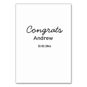 Simple minimal congrats add name date year graduat table number