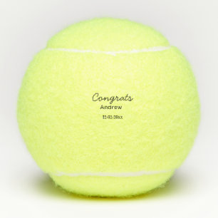 Simple minimal congrats add name date year graduat tennis balls