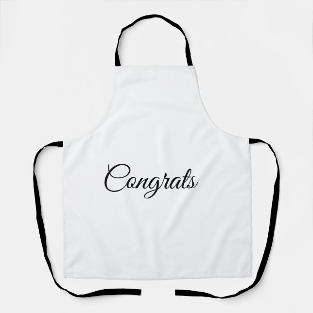 Simple minimal congratulations add your text name  apron (Front)