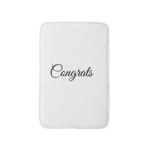 Simple minimal congratulations add your text name  bath mat