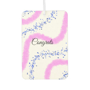 Simple minimal congratulations add your text name  car air freshener