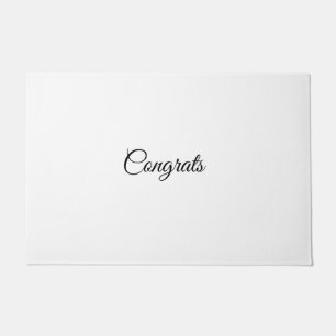 Simple minimal congratulations add your text name doormat