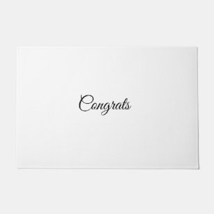 Simple minimal congratulations add your text name  doormat