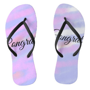 Simple minimal congratulations add your text name  flip flops
