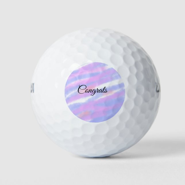 Simple minimal congratulations add your text name  golf balls (Front)