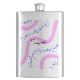 Simple minimal congratulations add your text name hip flask