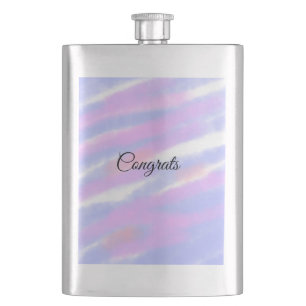 Simple minimal congratulations add your text name hip flask