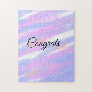 Simple minimal congratulations add your text name jigsaw puzzle