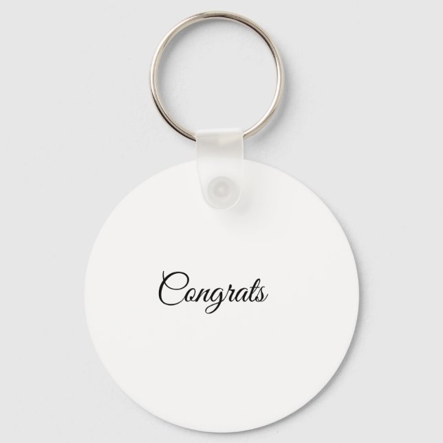 Simple minimal congratulations add your text name  key ring (Front)