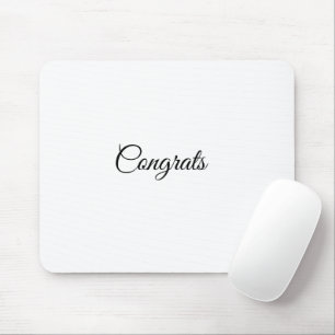 Simple minimal congratulations add your text name  mouse mat