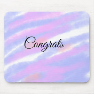 Simple minimal congratulations add your text name mouse mat