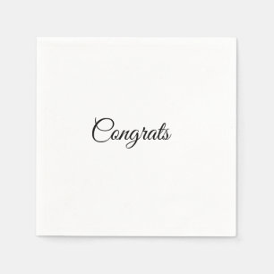 Simple minimal congratulations add your text name napkin