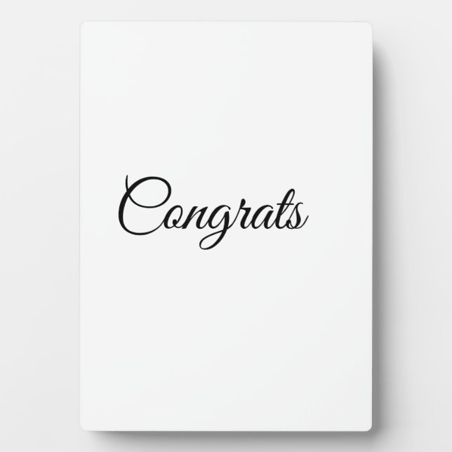 Simple minimal congratulations add your text name  plaque (Front)