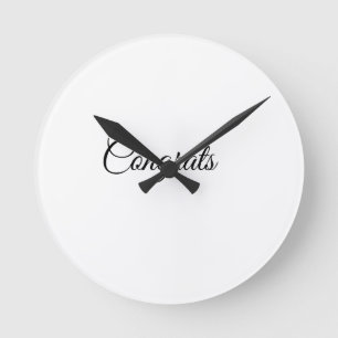 Simple minimal congratulations add your text name round clock
