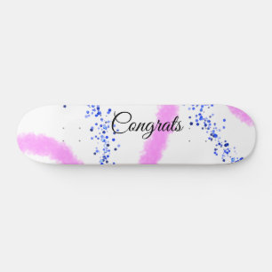 Simple minimal congratulations add your text name skateboard