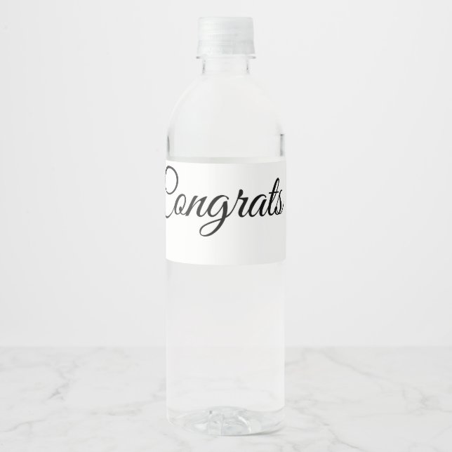 Simple minimal congratulations add your text name  water bottle label (Front)