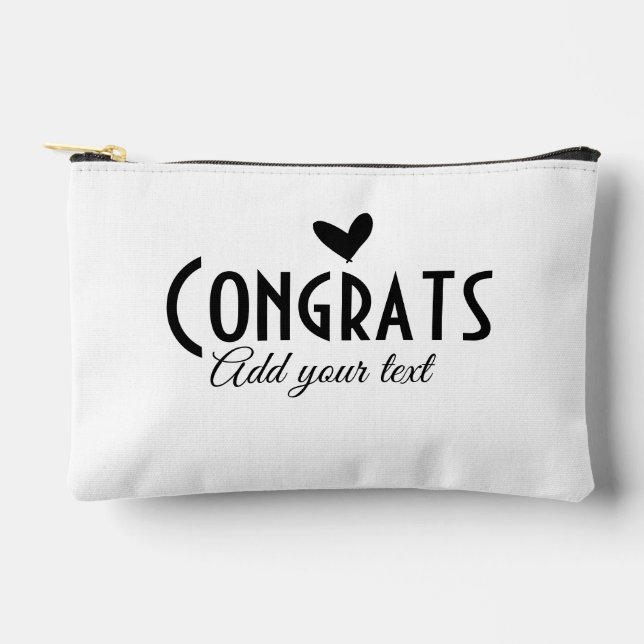 Simple minimal congratulations graduation add your accessory pouch (Front)